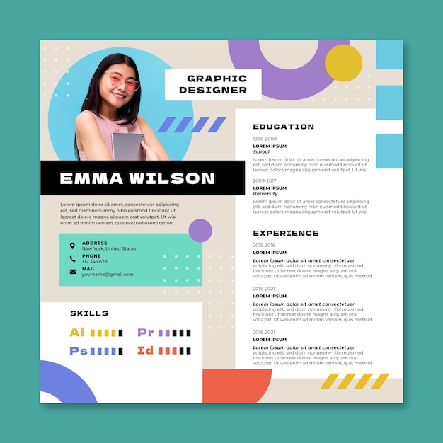Currículum en línea de diseñador gráfico