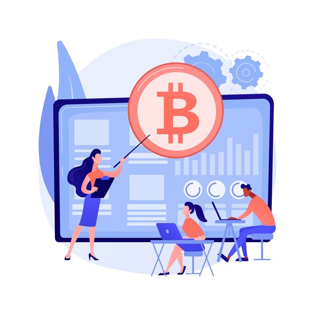 Cursos de comercio de criptomonedas ilustración del concepto abstracto