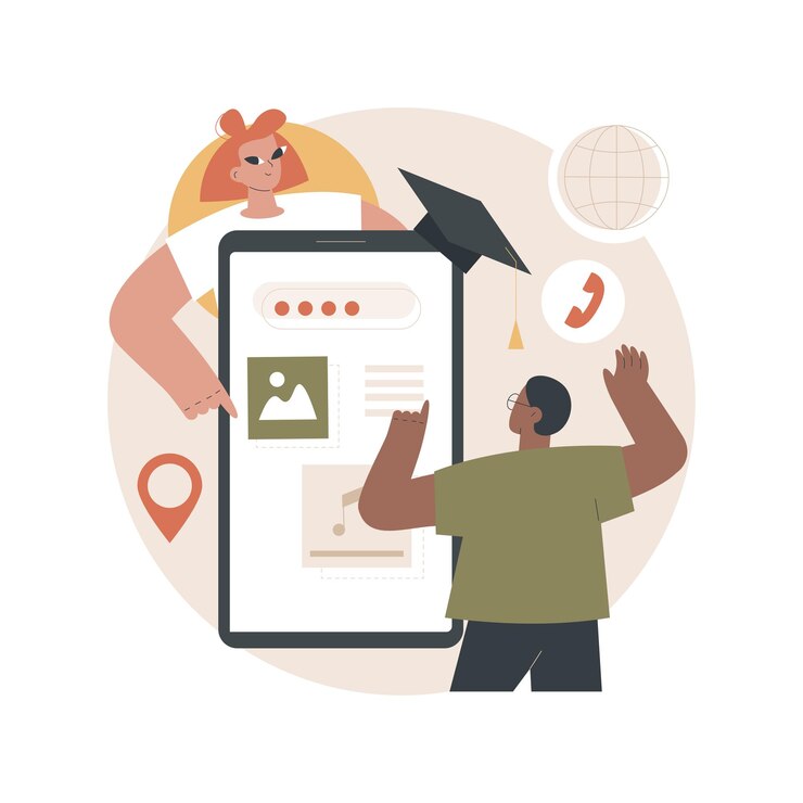 Vector gratuito cursos de desarrollo de aplicaciones móviles ilustración del concepto abstracto