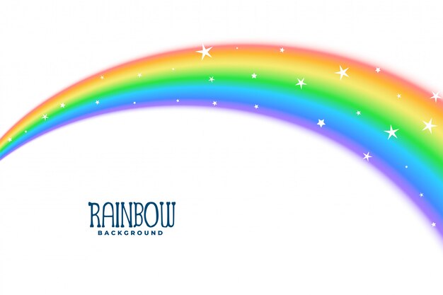 Curva ondulada arco iris con fondo de estrellas