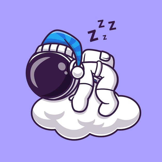 Vector gratuito cute astronaut sleep on cloud cartoon vector icon ilustración ciencia tecnología icono concepto aislado premium vector. estilo de dibujos animados plana