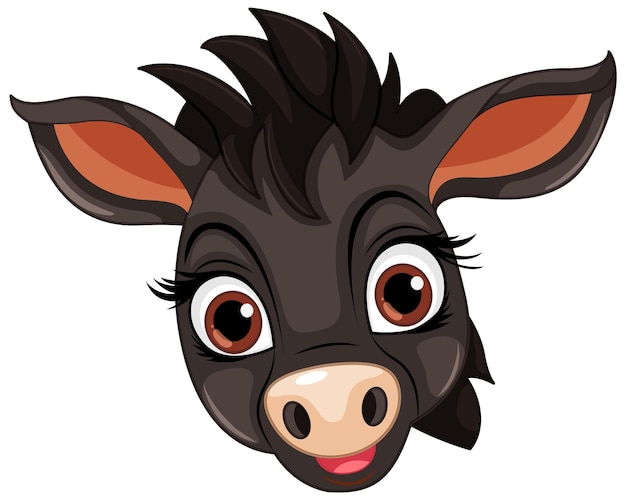 Cute dibujos animados de cabeza de caballo aislado