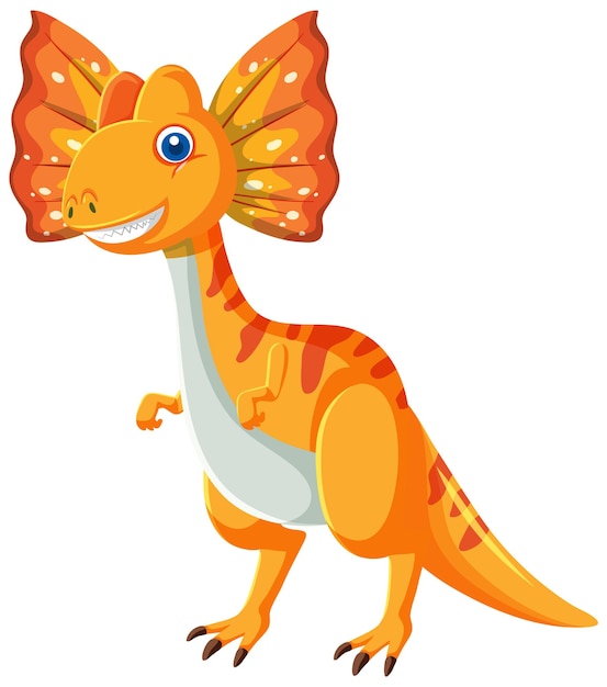 Vector gratuito cute dibujos animados de dinosaurio dilophosaurus