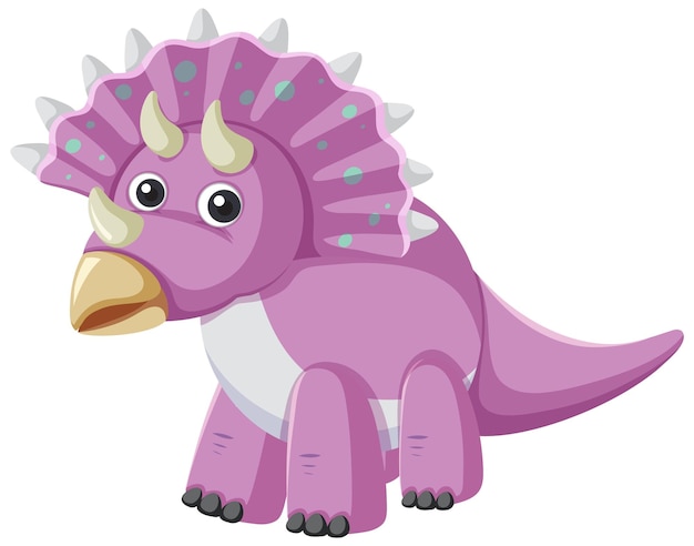 Vector gratuito cute dibujos animados de dinosaurio triceratop