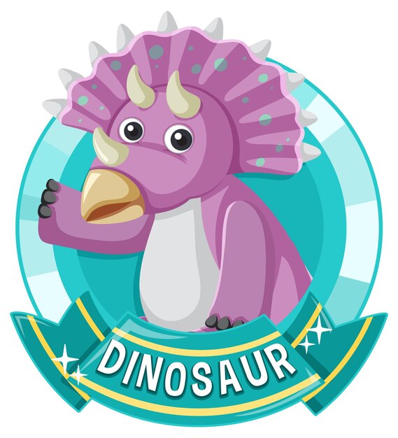 Cute dibujos animados de dinosaurio triceratops