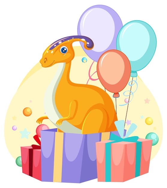 Cute dibujos animados de fiesta temática de dinosaurios