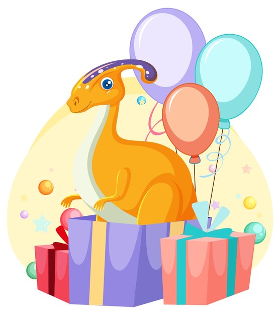Cute dibujos animados de fiesta temática de dinosaurios