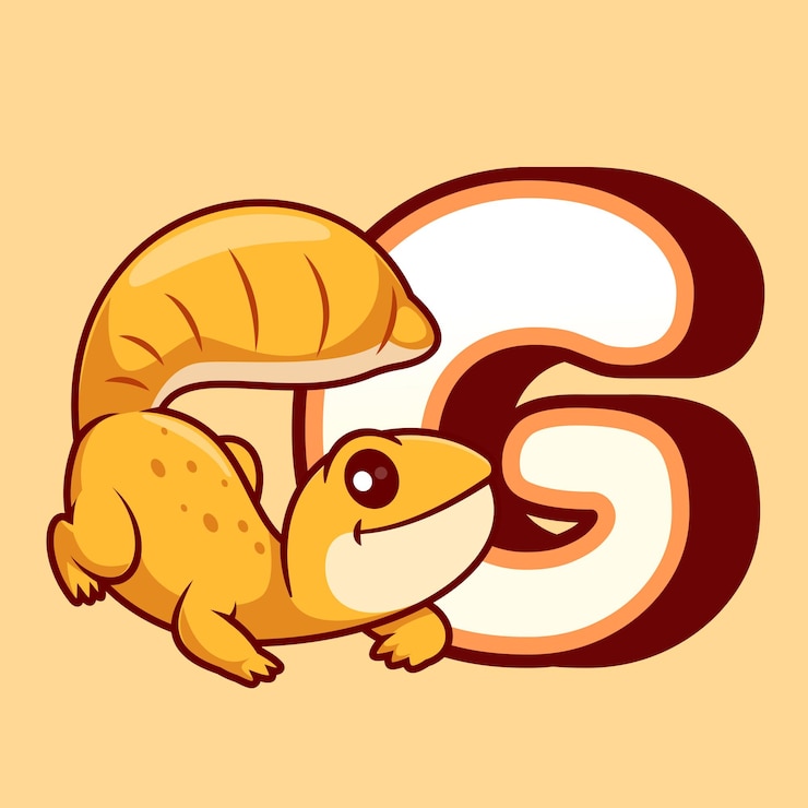 Vector gratuito cute gecko in g alphabet cartoon vector icon illustration animal education icon isolated flat