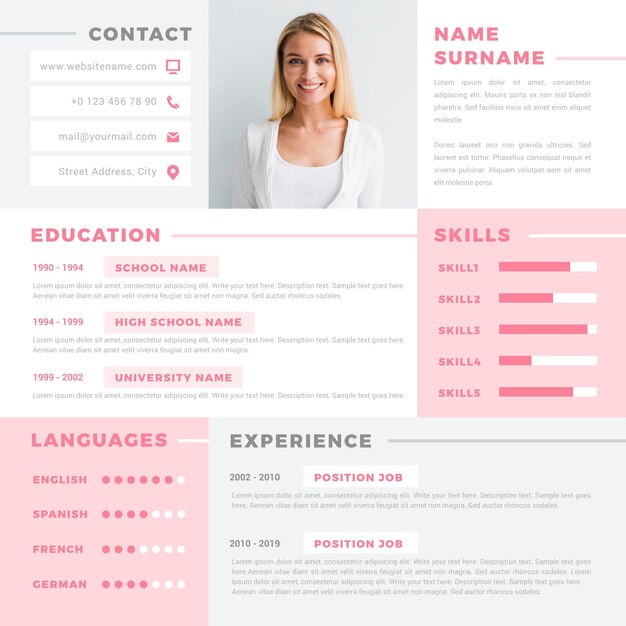 CV en línea con concepto fotográfico
