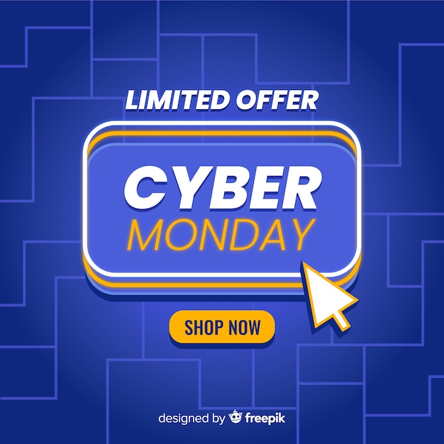 Cyber monday en diseño plano