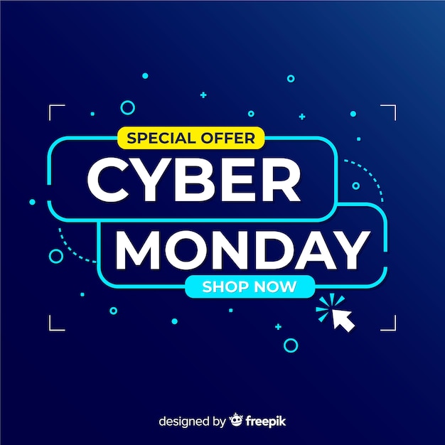 Cyber monday en diseño plano