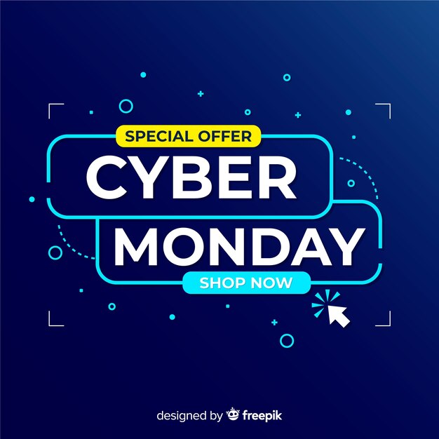 Cyber monday en diseño plano
