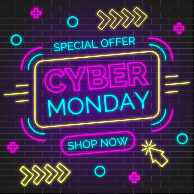 Cyber monday en diseño plano