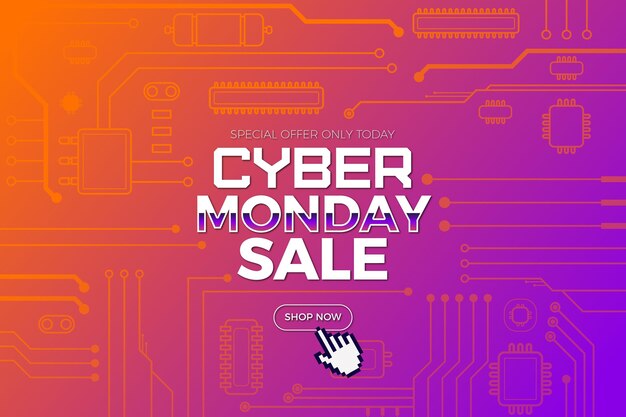 Cyber monday en diseño plano