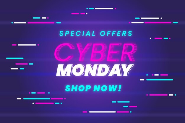Cyber monday en diseño plano