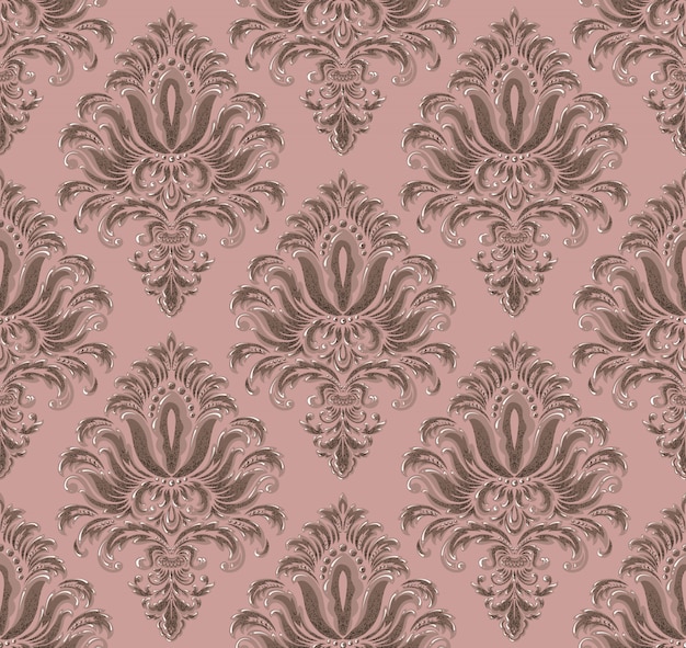 Vector gratuito damasco sin fisuras en relieve de trama de fondo. ornamento de damasco antiguo de lujo clásico, textura perfecta victoriana real. vintage exquisita plantilla barroca floral.