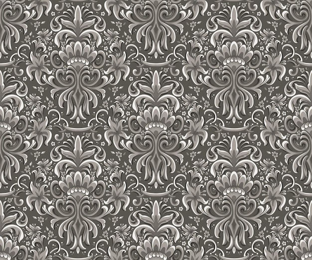 Damasco de patrones sin fisuras elemento Vector floral damasco ornamento vintage ilustración