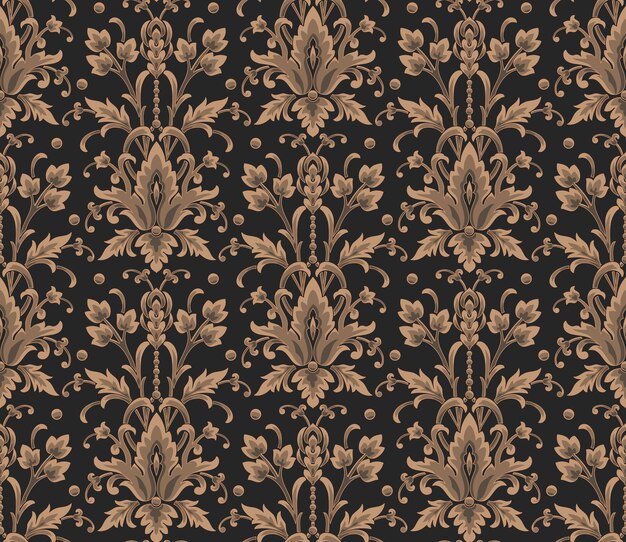 Damasco de patrones sin fisuras elemento Vector floral damasco ornamento vintage ilustración