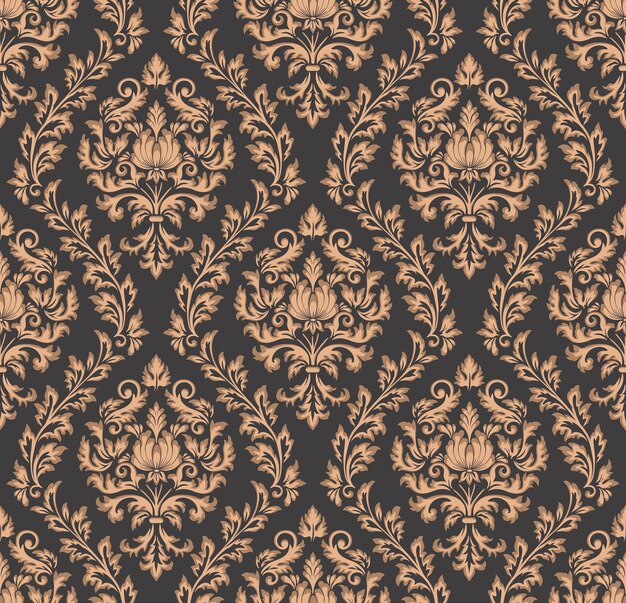 Damasco de patrones sin fisuras elemento Vector floral damasco ornamento vintage ilustración