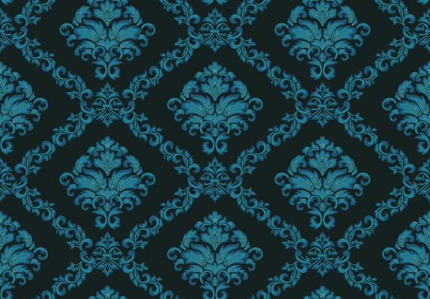 Damasco de patrones sin fisuras elemento Vector floral damasco ornamento vintage ilustración