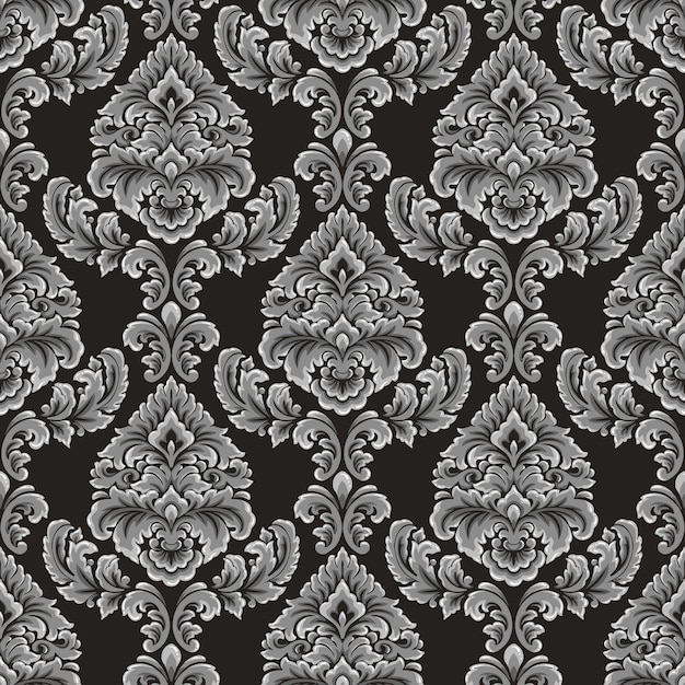 Vector gratuito damasco de patrones sin fisuras elemento vector floral damasco ornamento vintage ilustración