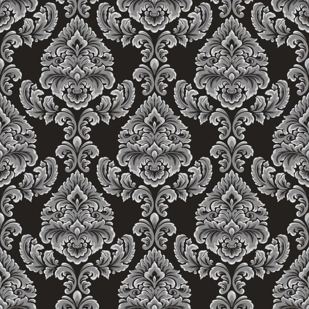 Damasco de patrones sin fisuras elemento Vector floral damasco ornamento vintage ilustración