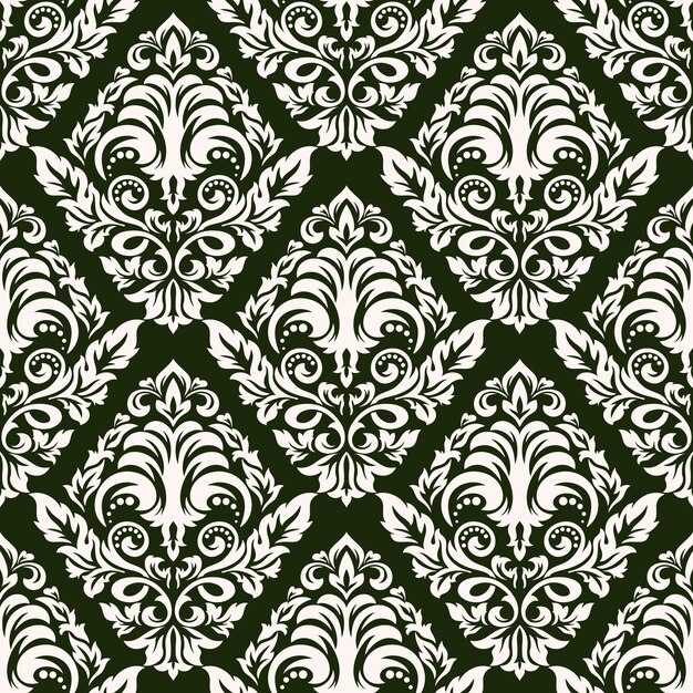 Damasco de trama de fondo sin fisuras. Adorno de damasco antiguo de lujo clásico, textura perfecta victoriana real para fondos de pantalla, textil, envoltura. Exquisita plantilla barroca floral.