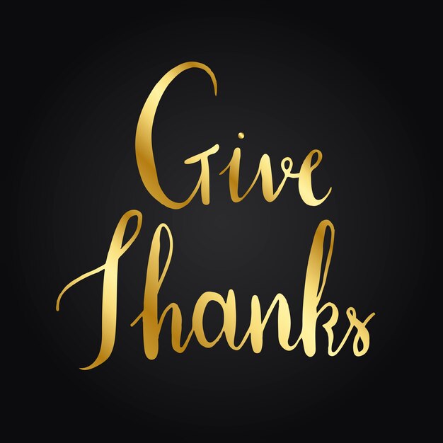 Dar gracias tipografía estilo vector