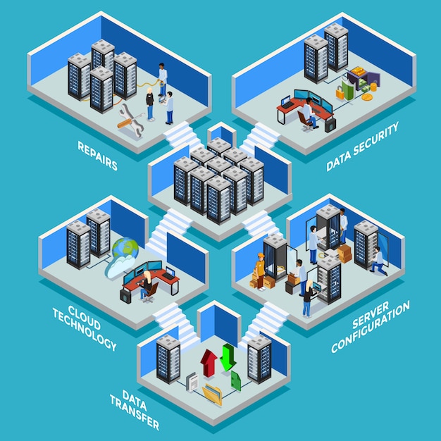 Datacenter isometric illustration