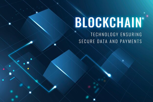 Datos vectoriales de plantilla de seguridad de tecnología blockchain y banner de blog de seguridad de pago