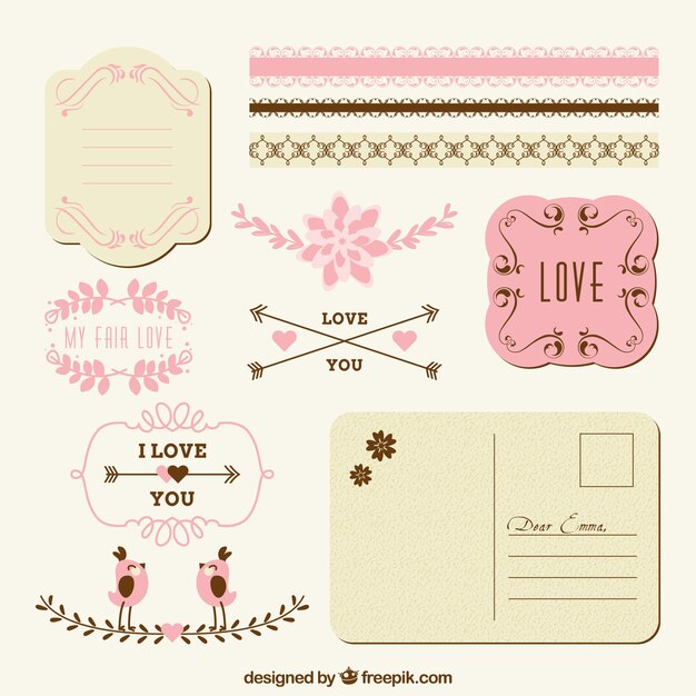 Decoración de amor para correo