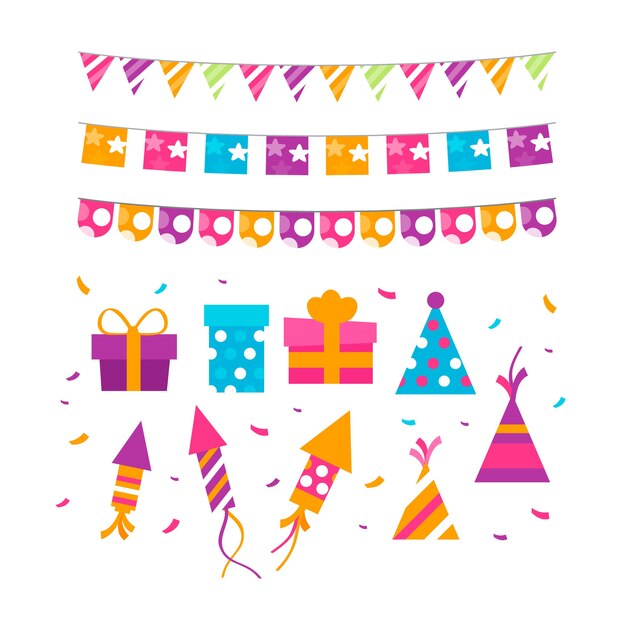 Decoración colorida de cumpleaños