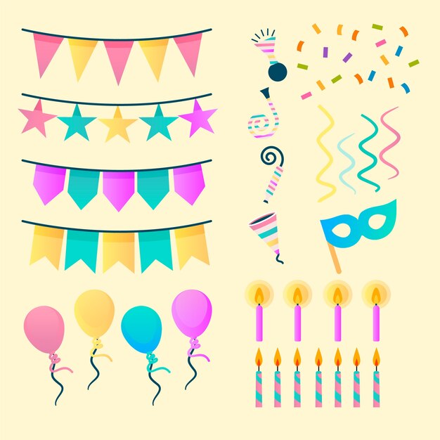 Decoración colorida de cumpleaños