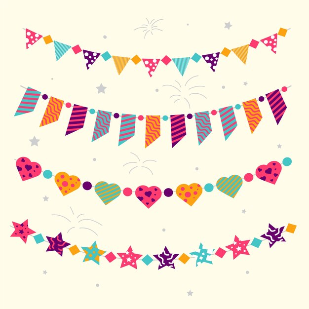 Decoración de cumpleaños con cintas de fiesta
