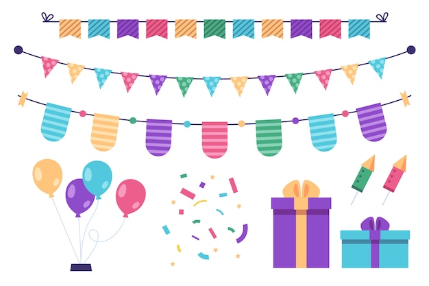 Decoración de cumpleaños con regalos y globos