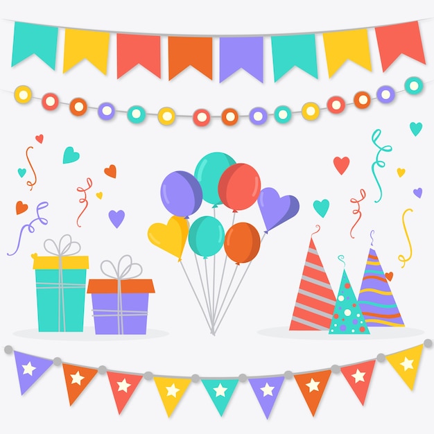 Decoración de cumpleaños con regalos y globos