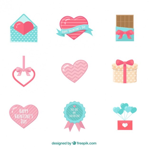 Decoración del día de san valentín en colores pastel