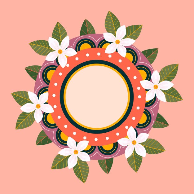 Vector gratuito decoración floral onam