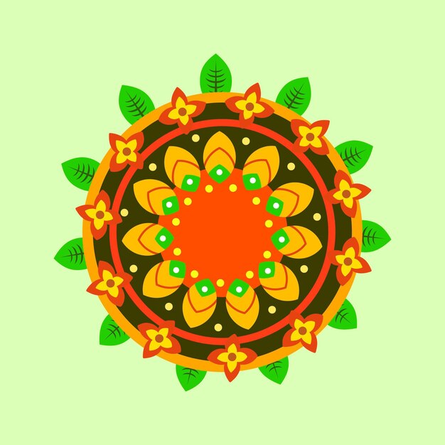Decoración floral plana onam