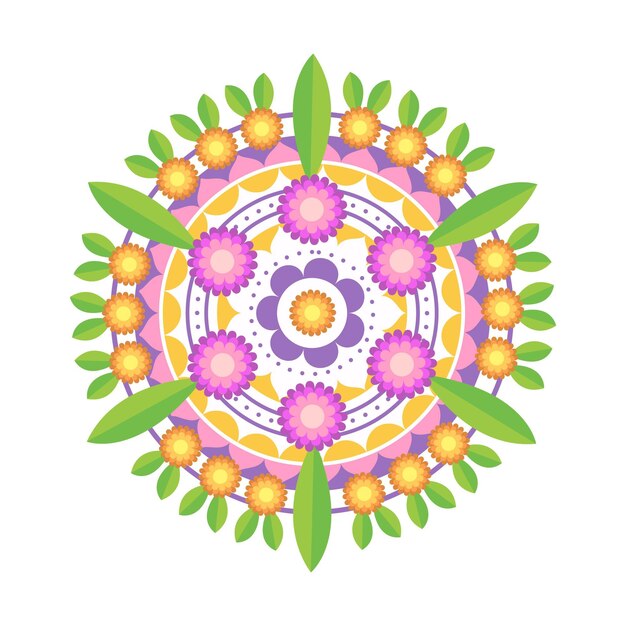Decoración floral plana onam