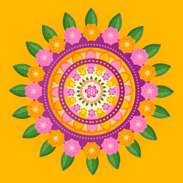 Vector gratuito decoración de flores onam