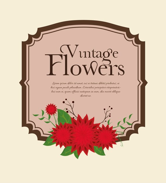 decoración de marco de flores vintage