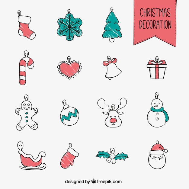 Vector gratuito decoración de navidad colección