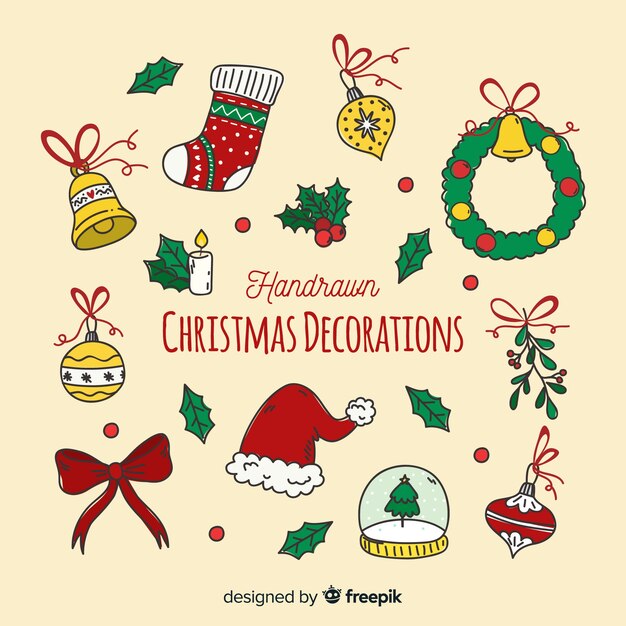 Decoración navidad dibujada a mano