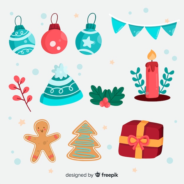 Decoración de navidad de diseño plano
