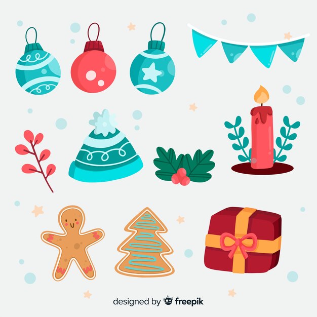 Decoración de navidad de diseño plano