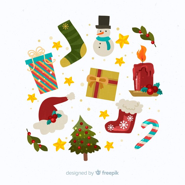 Decoración de navidad de diseño plano