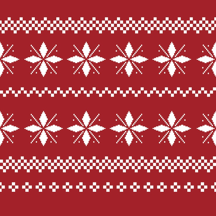 Vector gratuito decoración de navidad de patrones sin fisuras. suéter feo