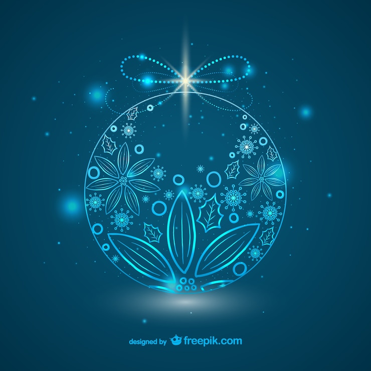 Vector gratuito decoración navideña azul ornamental
