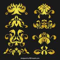 Vector gratuito decoración ornamental en color dorado